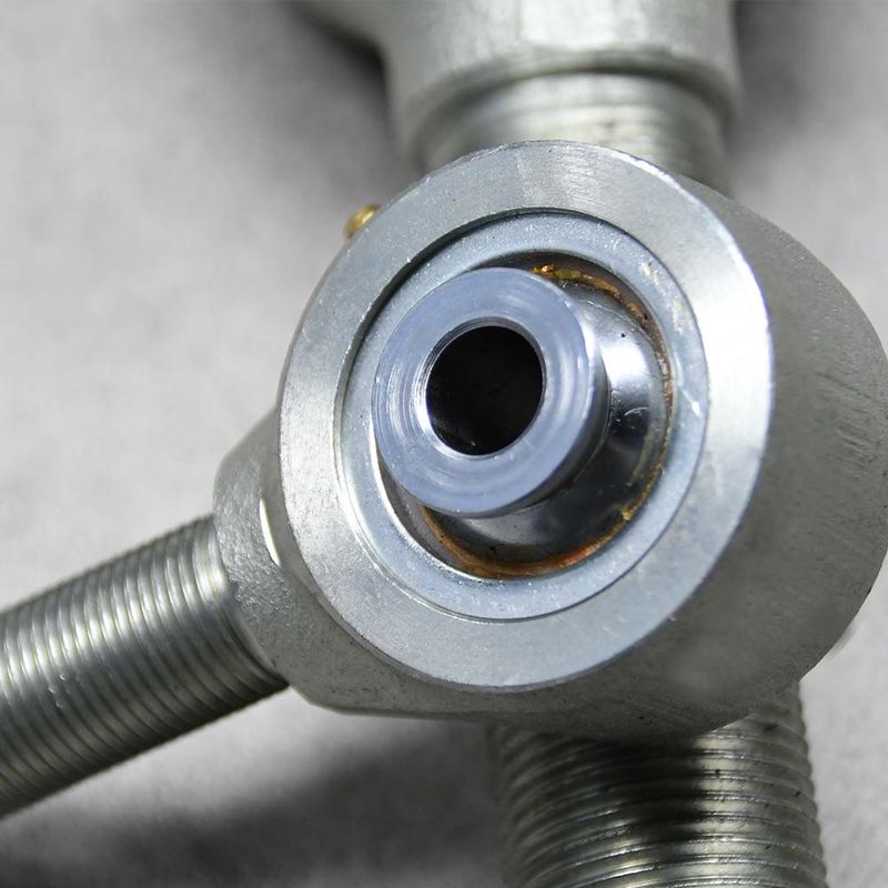 white galvanized male Johnny joint with heat-treated 4130 chromoly housing and ball