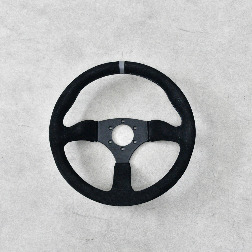 Deep dish 350mm 6-hole black sport steering wheel