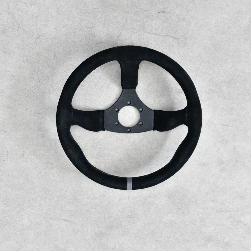 Universal 350mm 6-bolt black racing steering wheel