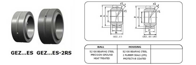 GEZ-ES GEZ-ES-2RS spherical plain bearing 参考图纸
