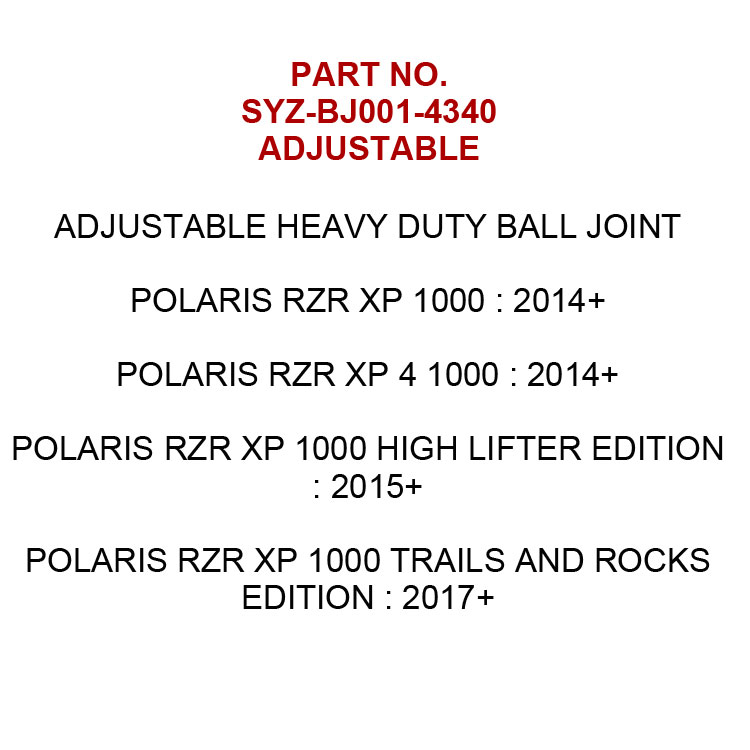 Polaris RZR XP 4340 铬钼钢壳体和 300M 球头杆可调球头