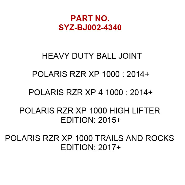 Polaris RZR XP 4340 铬钼钢银锌重载球头