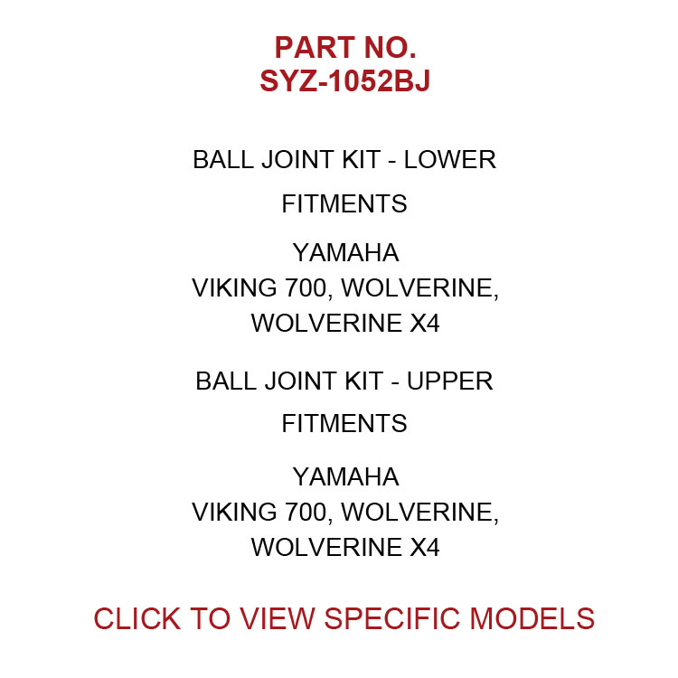 Yamaha Viking 和 Wolverine ATV / UTV 球头套件